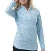 SanSoleil Women&apos;s Solcool Print 1/4 Zip Mock - Holiday Cheers -GOIF SHOP 10060071 800 auto