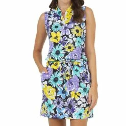 IBKUL Women&apos;s Sleeveless Drawstring Dress - Medeline Print