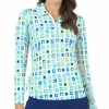 IBKUL Women&apos;s Eloise Print Long Sleeve 1/4 Zip Polo -GOIF SHOP 9827848 800 auto
