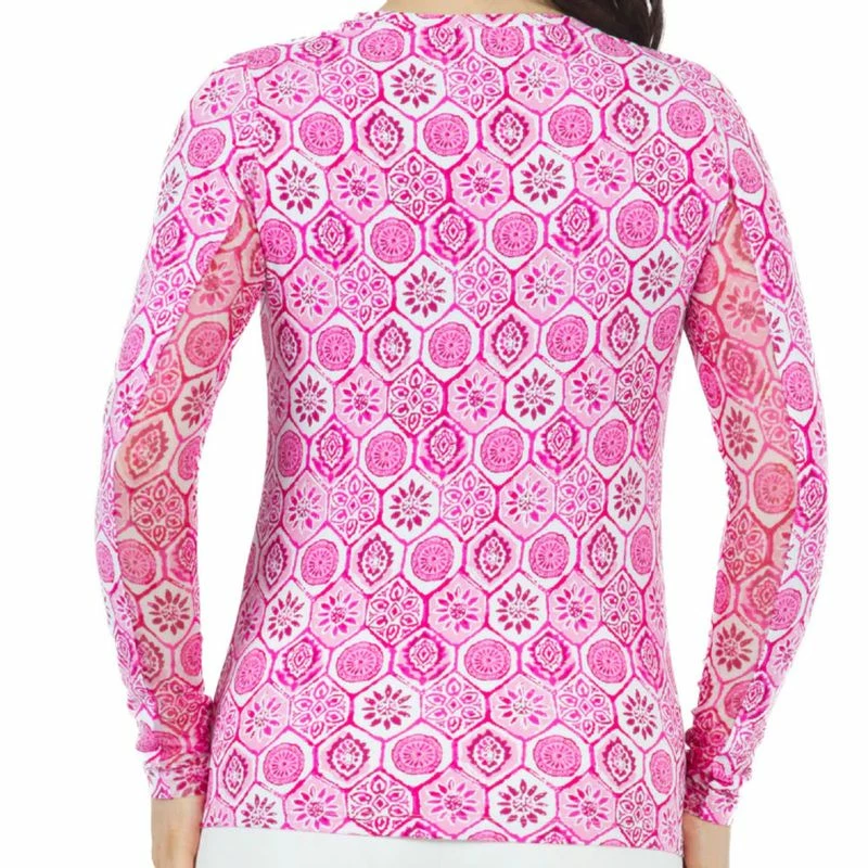 IBKUL Women's Long Sleeve Crew Neck Top - Terra Print 4 IBKUL Women's Long Sleeve Crew Neck Top - Terra Print - Image 2