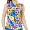IBKUL Women&apos;s Medeline Print Ruffle Sleeveless Polo -GOIF SHOP 9832866 800 auto