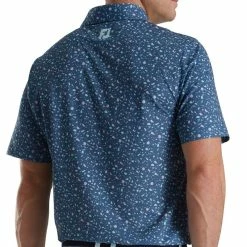 FootJoy Men&apos;s Terrazzo Print Lisle Self Collar Golf Polo -GOIF SHOP 9968696 800 auto